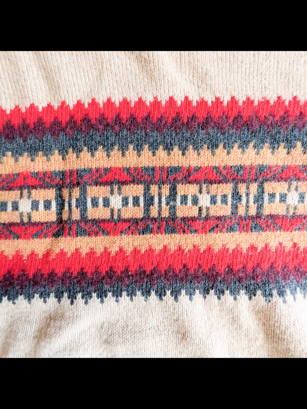 O’Hanlon Mills Mens Large Heather Cream Multicolor Sweater Lambswool Blend Sz M - Picture 3 of 7